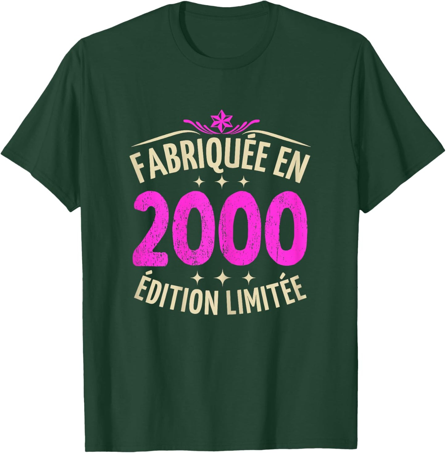 25 Years Woman 2000 Birthday 25 Years Girl Limited Edition , Black, Female X-Small T-Shirt - T-Shirt | Forest