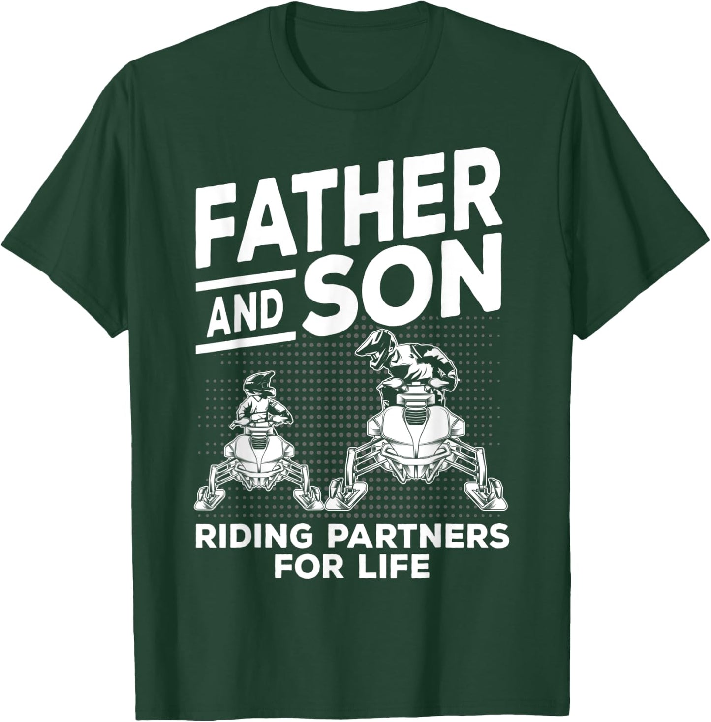 Snowmobile Father and Son Riding Partners Snowcross Gift T-Shirt - T-Shirt | Forest