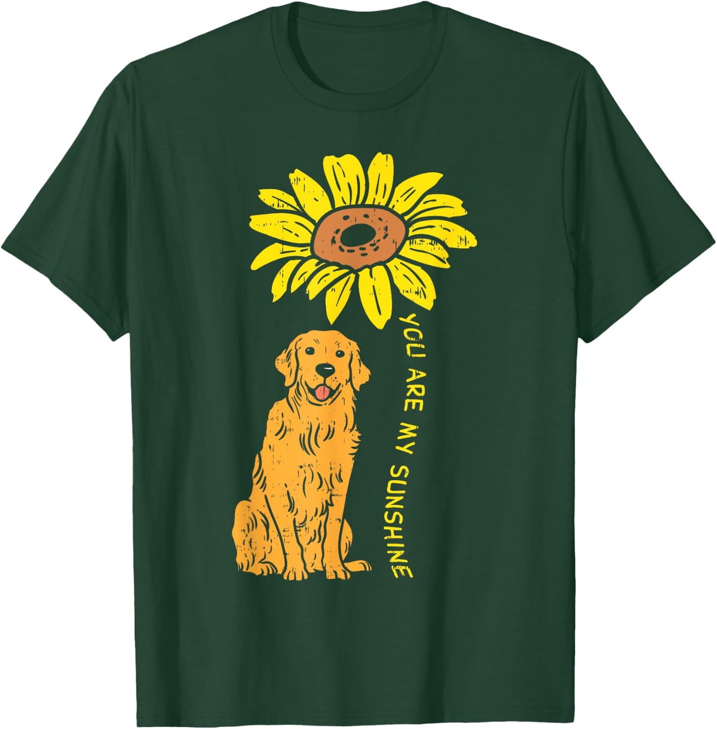 Sunflower Sunshine Golden Retriever Pet Dog Girls Women Gift T-Shirt - T-Shirt | Forest