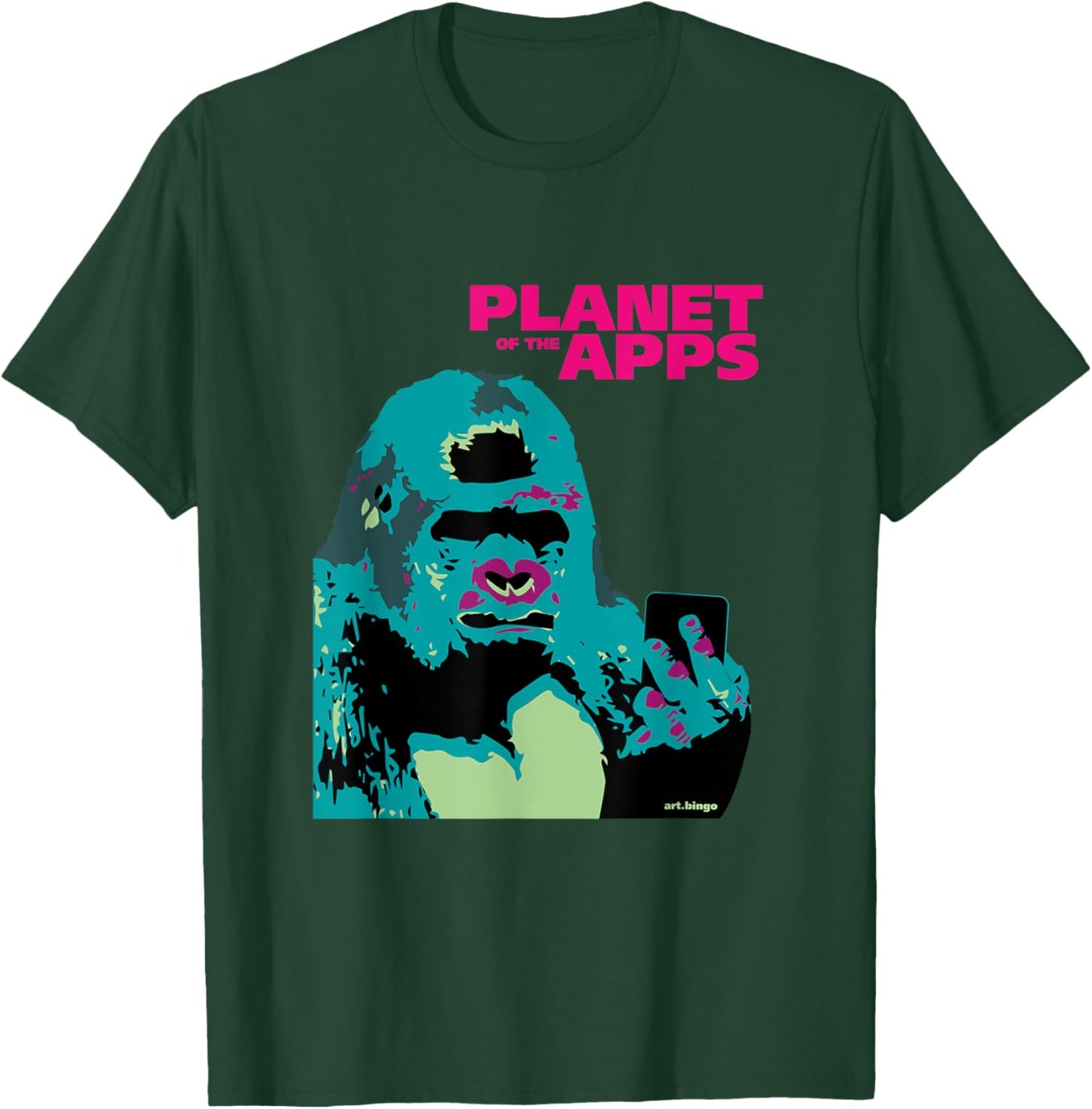 Great Apes with Apps Planet T-Shirt - T-Shirt | Forest