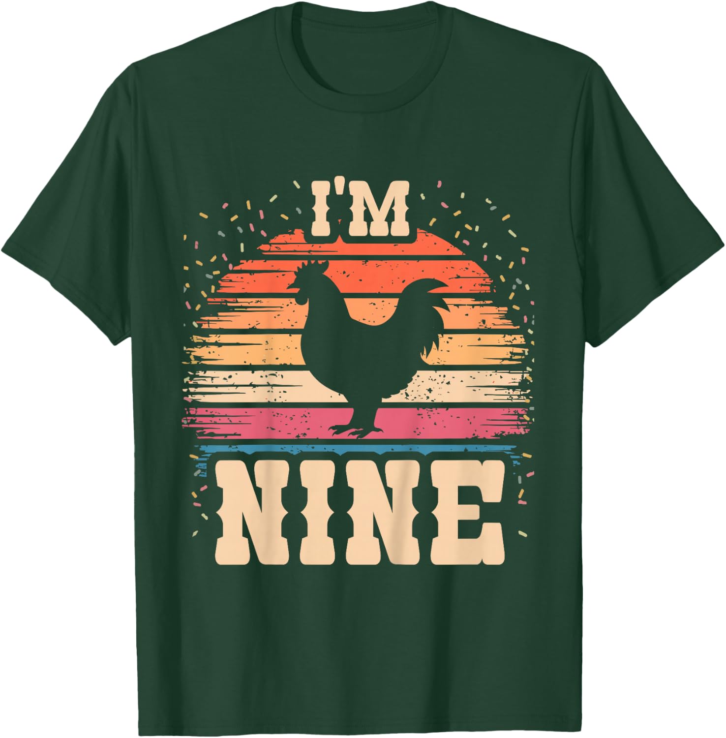 Chicken 9 Year Old Birthday Boy Girl 9th Chicken Birthday T-Shirt - T-Shirt | Forest
