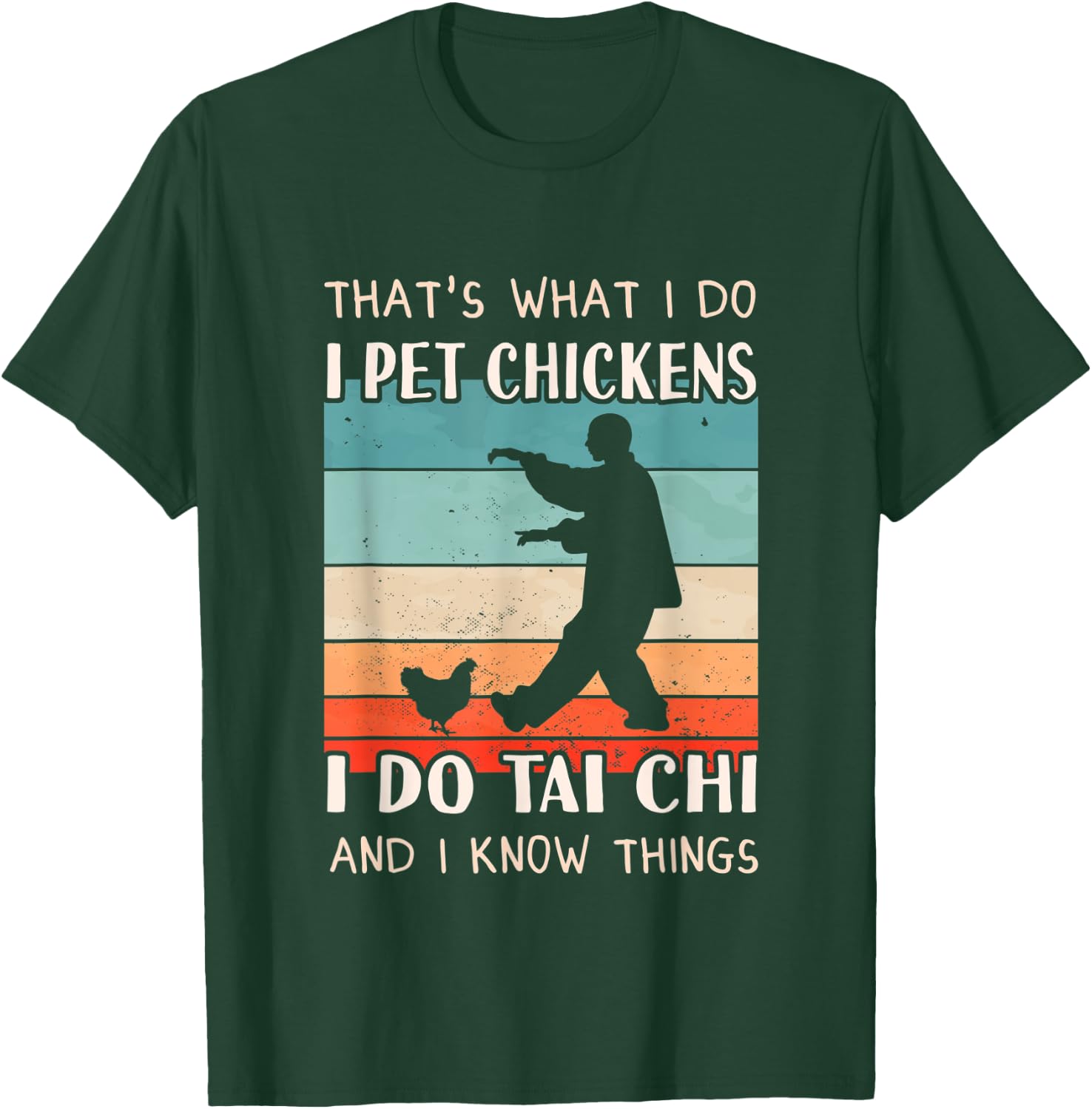 Tai Chi Outfit - Chicken Keeper Design Men Tai Chi T-Shirt - T-Shirt | Forest