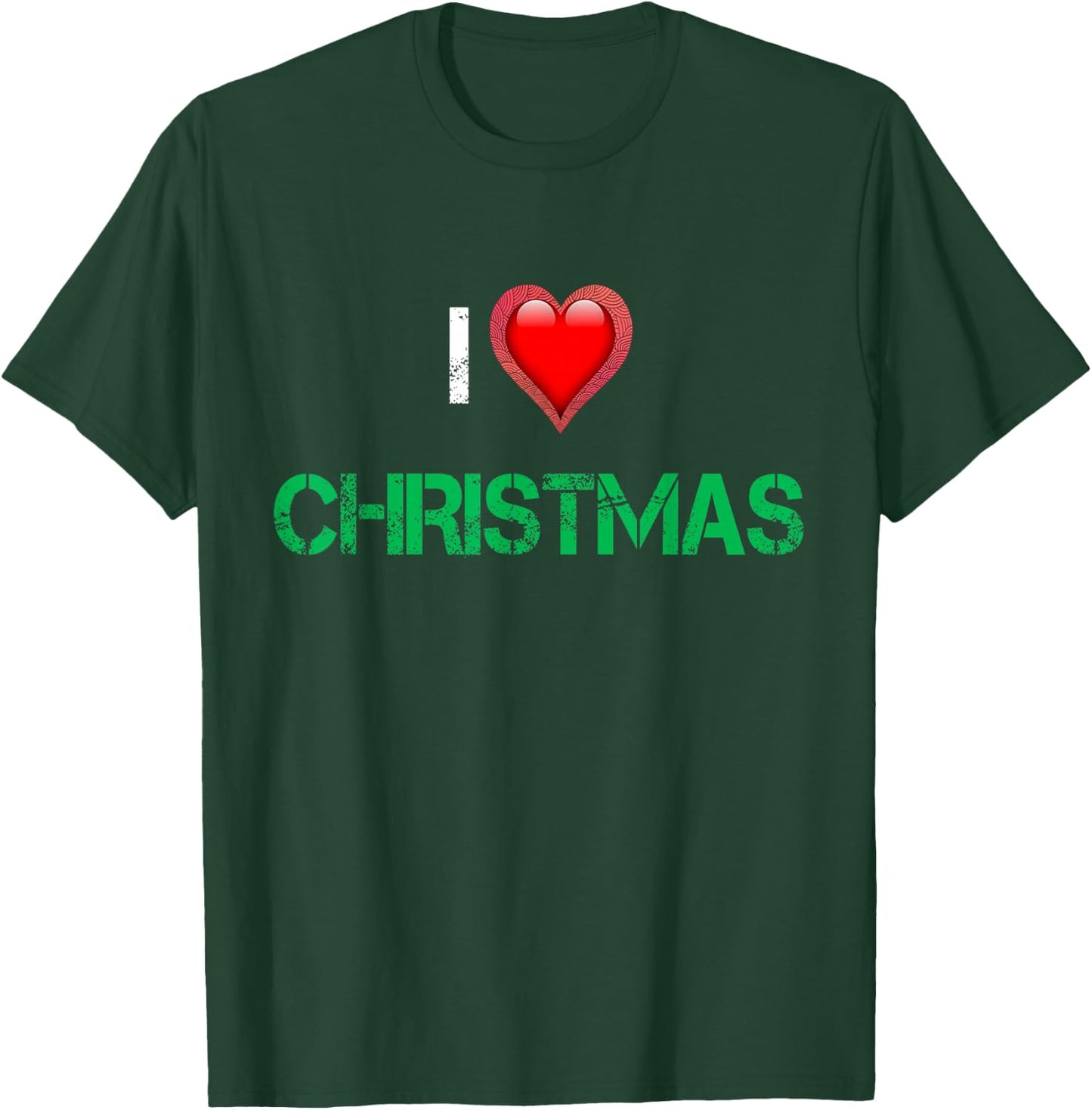 I Love Vintage Christmas Shirts - Red Heart Christmas Shirt - Adults/Kids - Short Sleeve - Medium - Red T-Shirt - T-Shirt | Forest