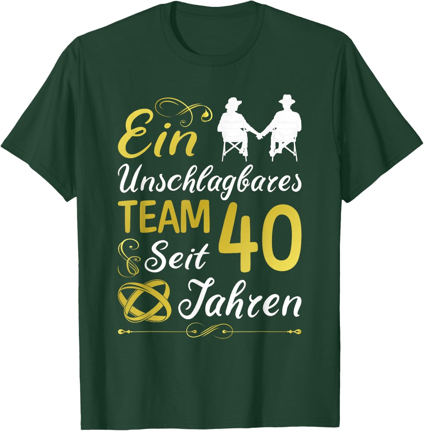 40 Jahre Verheiratet 40. Hochzeitstag Rubinhochzeit T-Shirt - T-Shirt | Forest