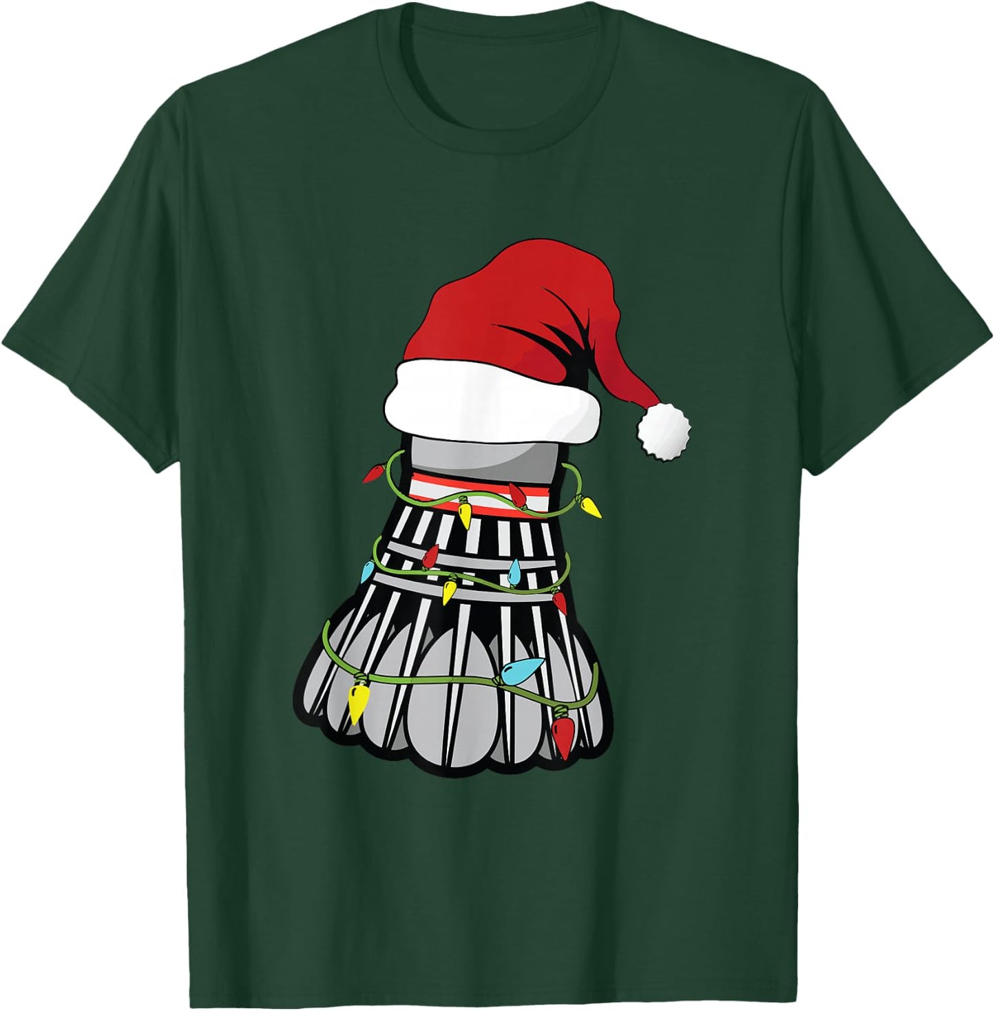 Christmas Badminton Sticks Birdie , Black, S T-Shirt - T-Shirt | Forest