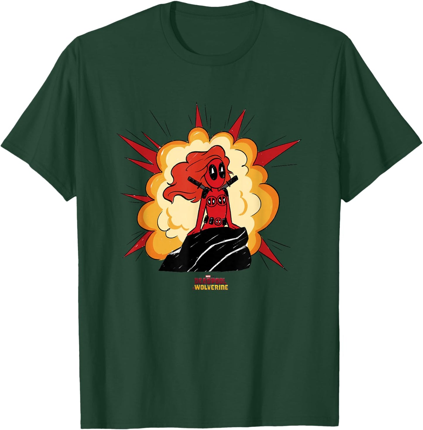 Marvel Deadpool & Wolverine Mermaid Deadpool Comic Blast T-Shirt - T-Shirt | Forest