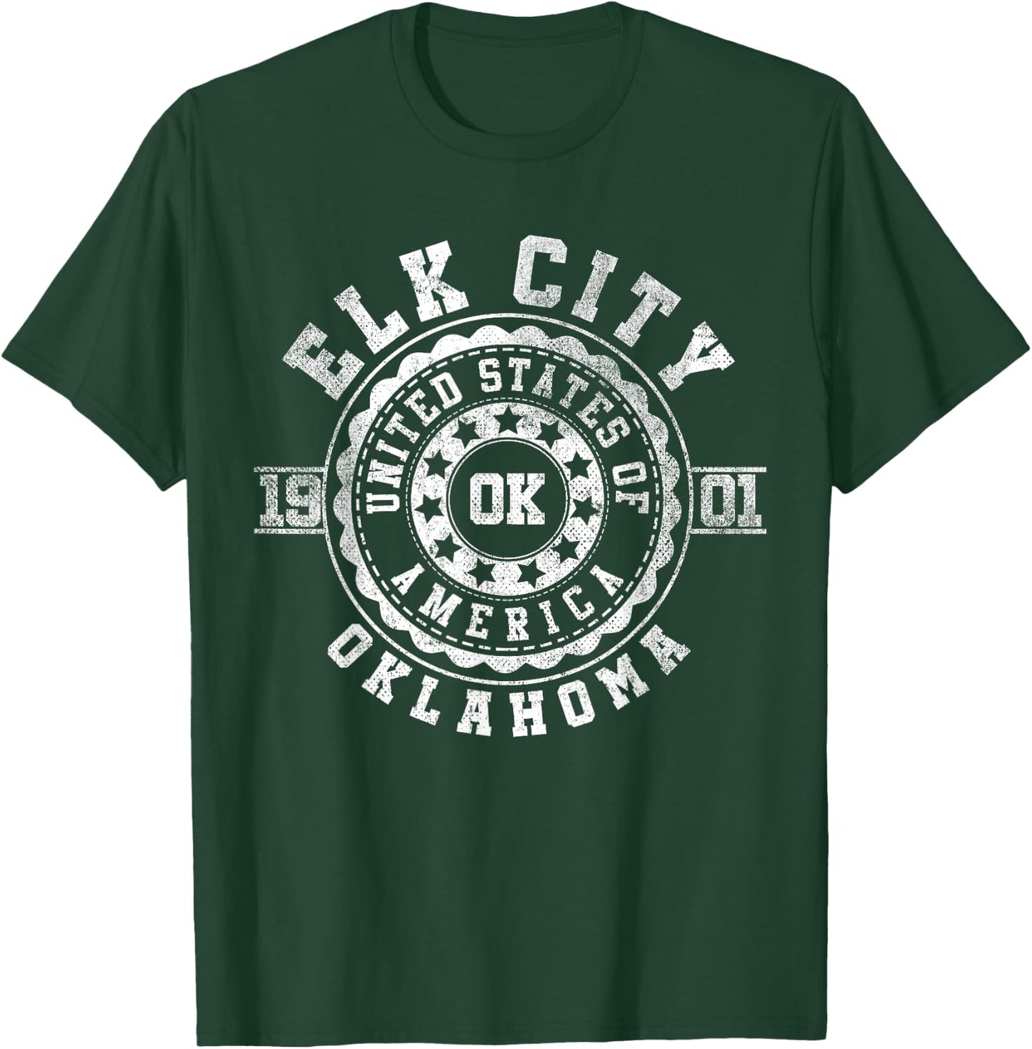 Elk City OK | Oklahoma | Vintage City Apparels T-Shirt - T-Shirt | Forest