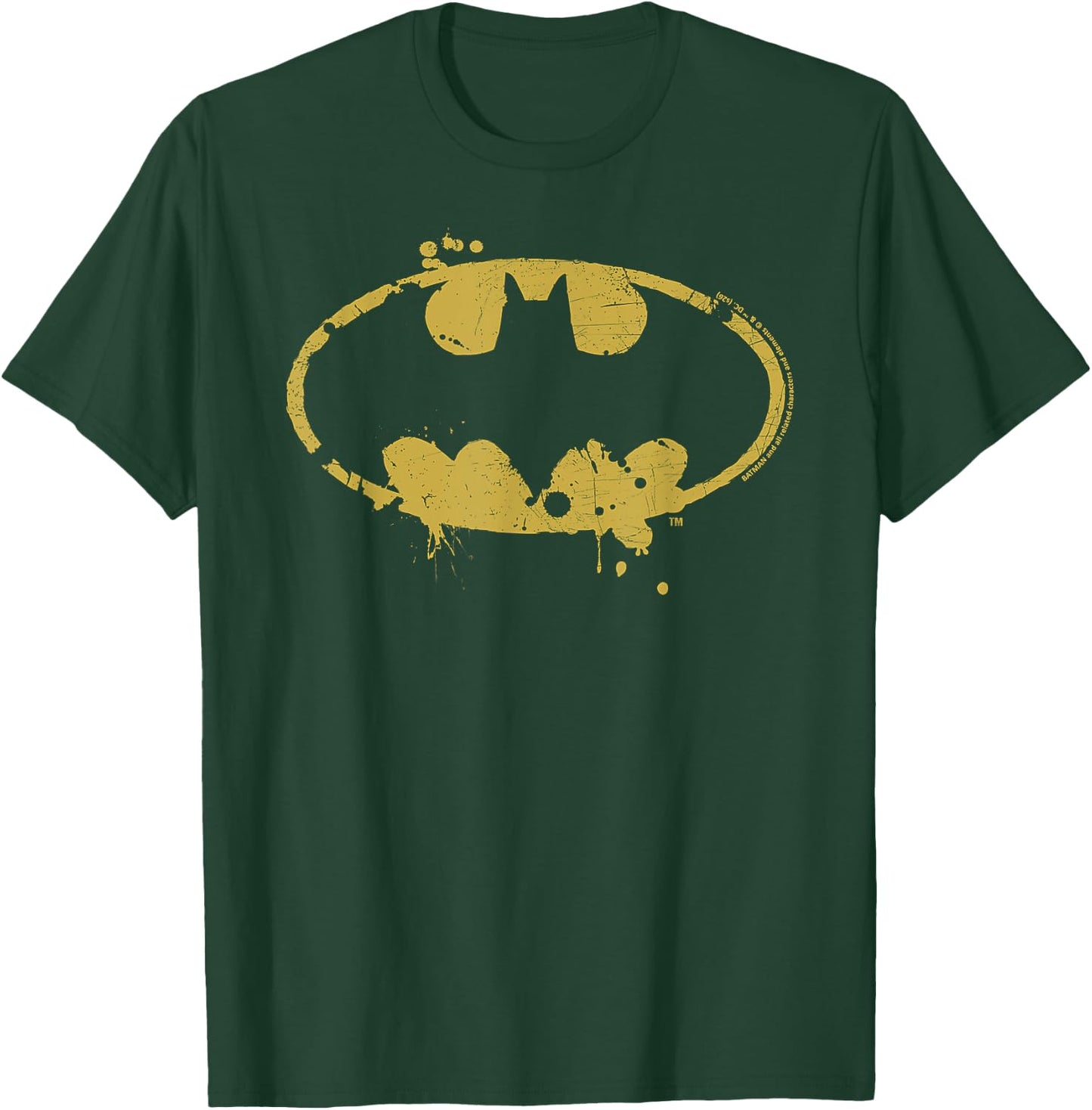 Batman Logo Splash Emblem Graffiti Yellow On Black T-Shirt - T-Shirt | Forest