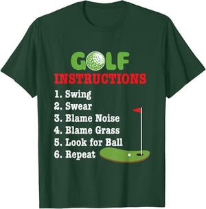Golf Instructions - Golf Lover Golfing Golfer T-Shirt - T-Shirt | Forest