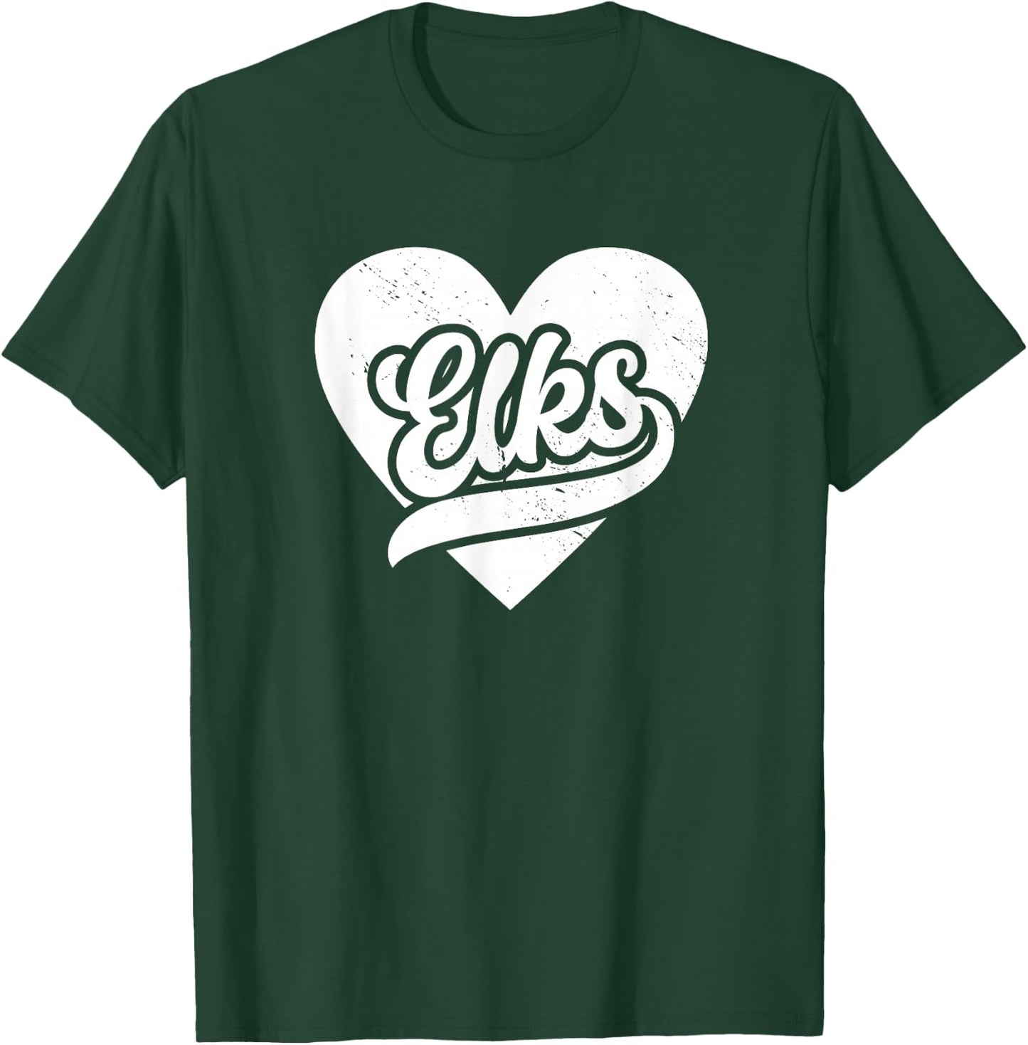 Vintage Elks High School Spirit Go Elks Love T-Shirt - T-Shirt | Forest