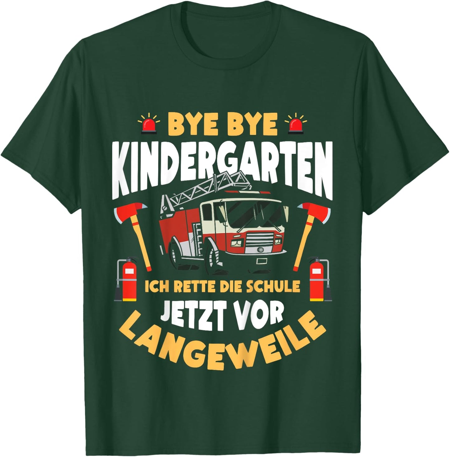 Schulkind Lustiges Feuerwehr Einschulung Schulanfang Junge T-Shirt - T-Shirt | Forest