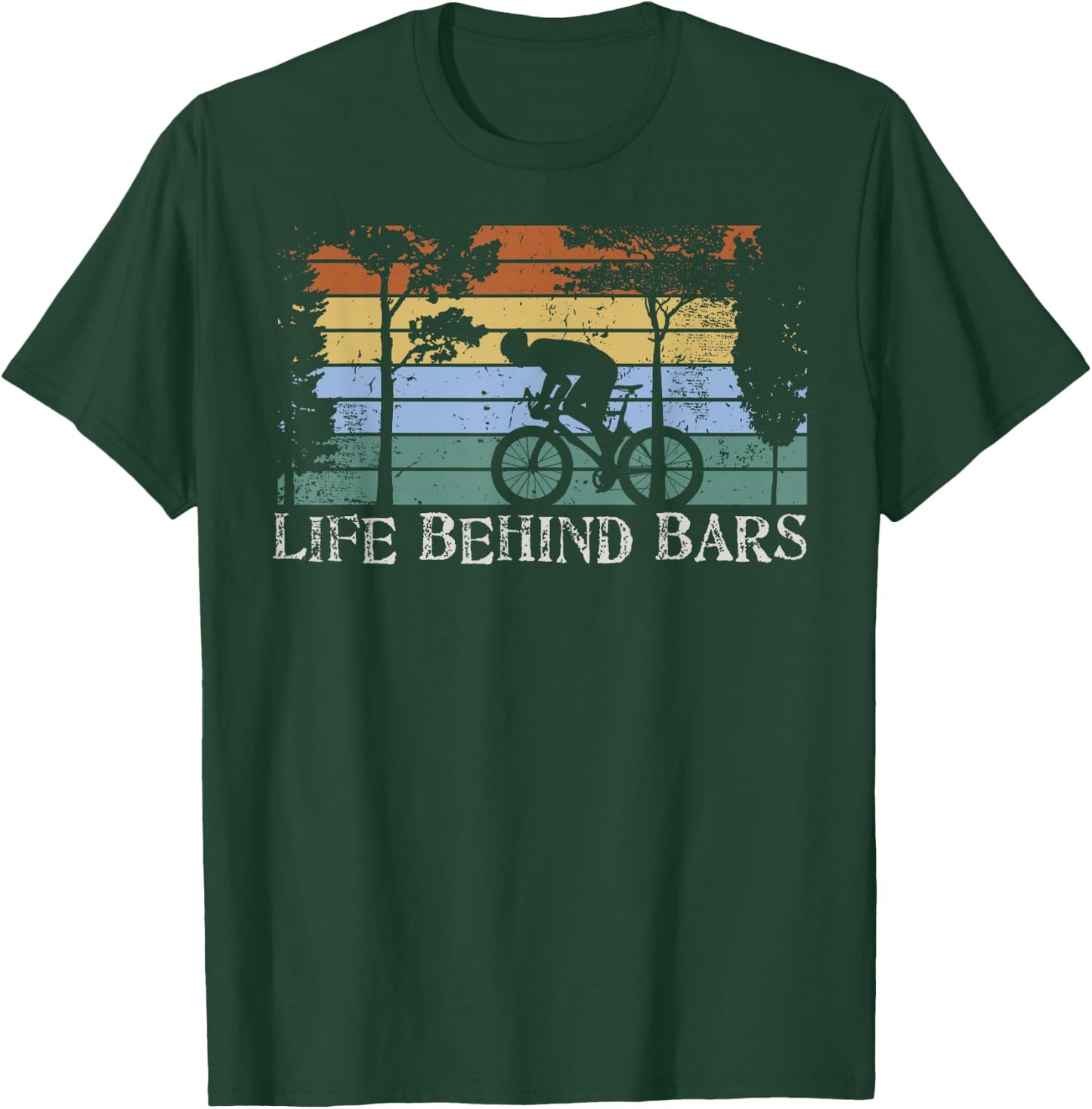MTB Life Behind Bars Mountain Bike Gift Design Idea gift T-Shirt - T-Shirt | Forest