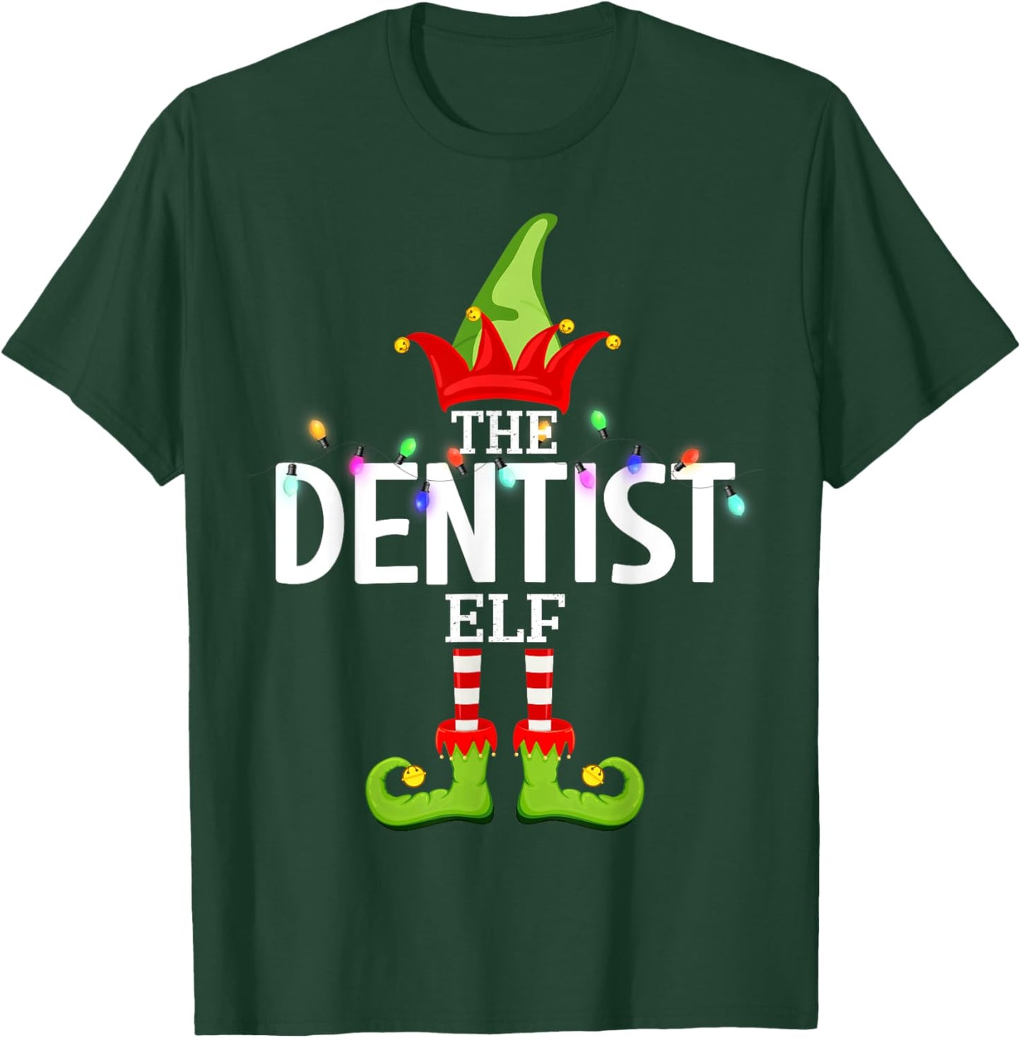 The Dentist Elf Christmas Matching Pajamas T-Shirt - T-Shirt | Forest
