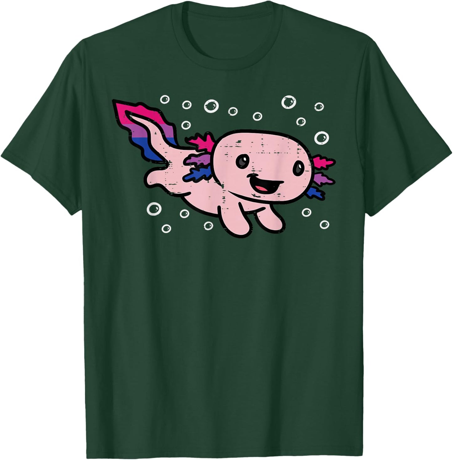 Bisexual Axolotl Bi Pride Flag Bisexuality LGBTQ Women Men T-Shirt - T-Shirt | Forest