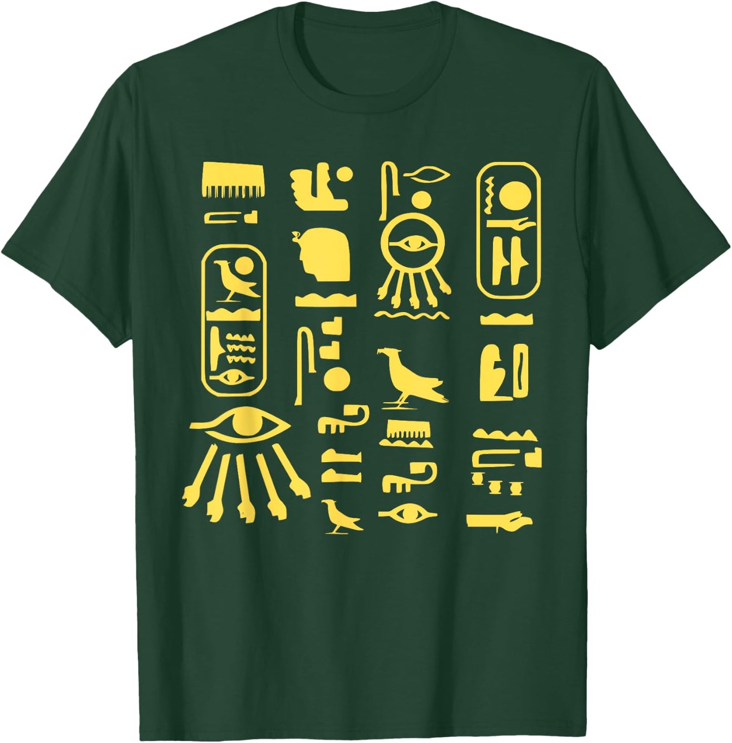 Egyptian Hieroglyphs, Symbols of Writing Egyptian Egyptologist , Black, S T-Shirt - T-Shirt | Forest