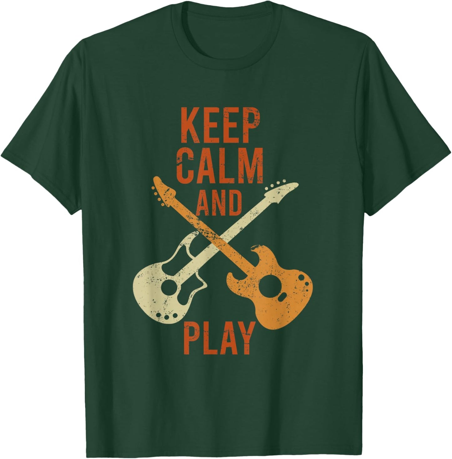 Keep Calm and Play Guitar Guitar Witz Guitar Electric Guitar T-Shirt - T-Shirt | Forest