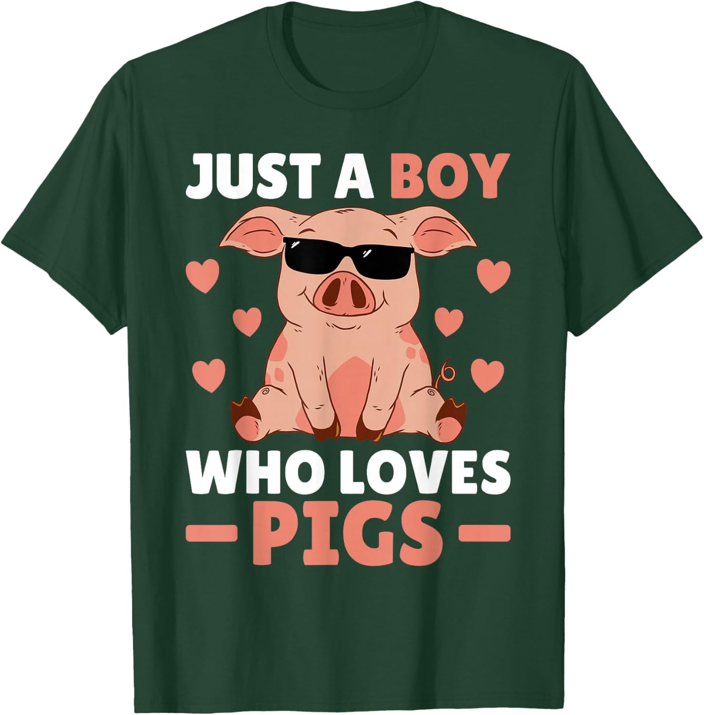 Just A Boy Who Loves Pigs Men Pig Lovers Pig Stuff Farmer T-Shirt - T-Shirt | Forest