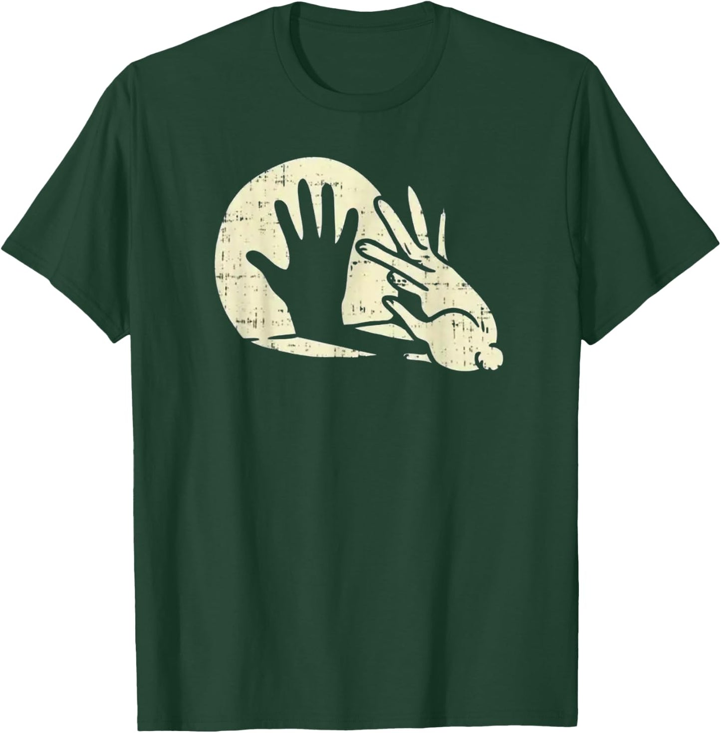 Bunny Shadow Puppeteer - Funny Rabbit Hand Shadow T-Shirt - T-Shirt | Forest