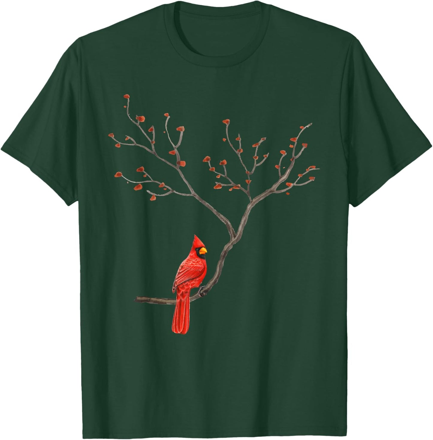Red Cardinal Bird Lovers Birdwatching Birding Vintage T-Shirt - T-Shirt | Forest