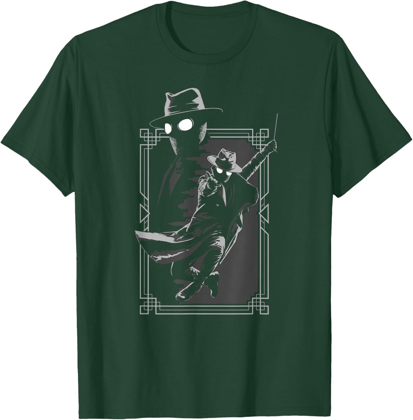 Marvel Spider-Noir Web Swing Black & White Art Deco Frame T-Shirt - T-Shirt | Forest