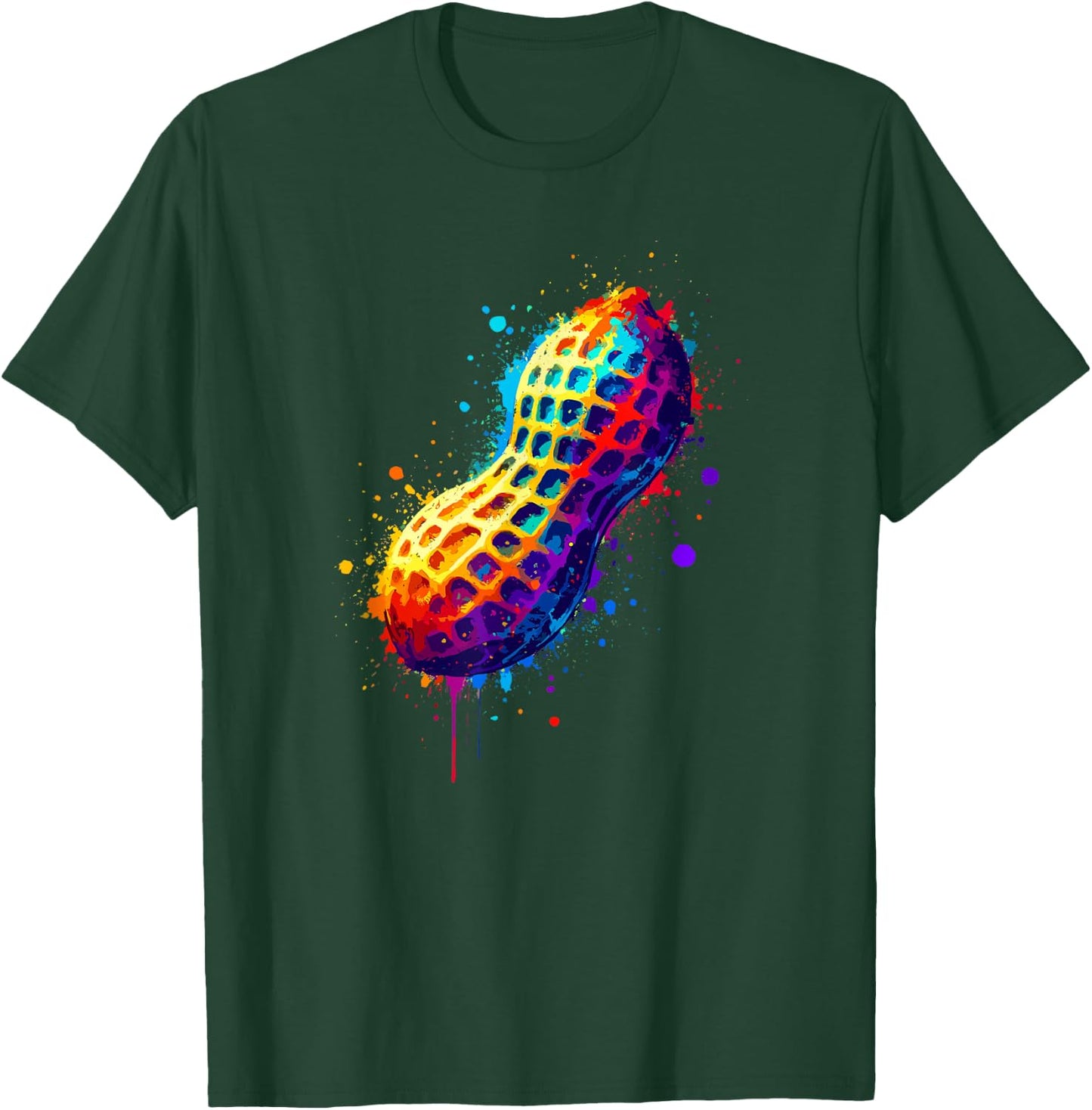 Colorful Splash Art Peanut Peanuts , Black, S T-Shirt - T-Shirt | Forest