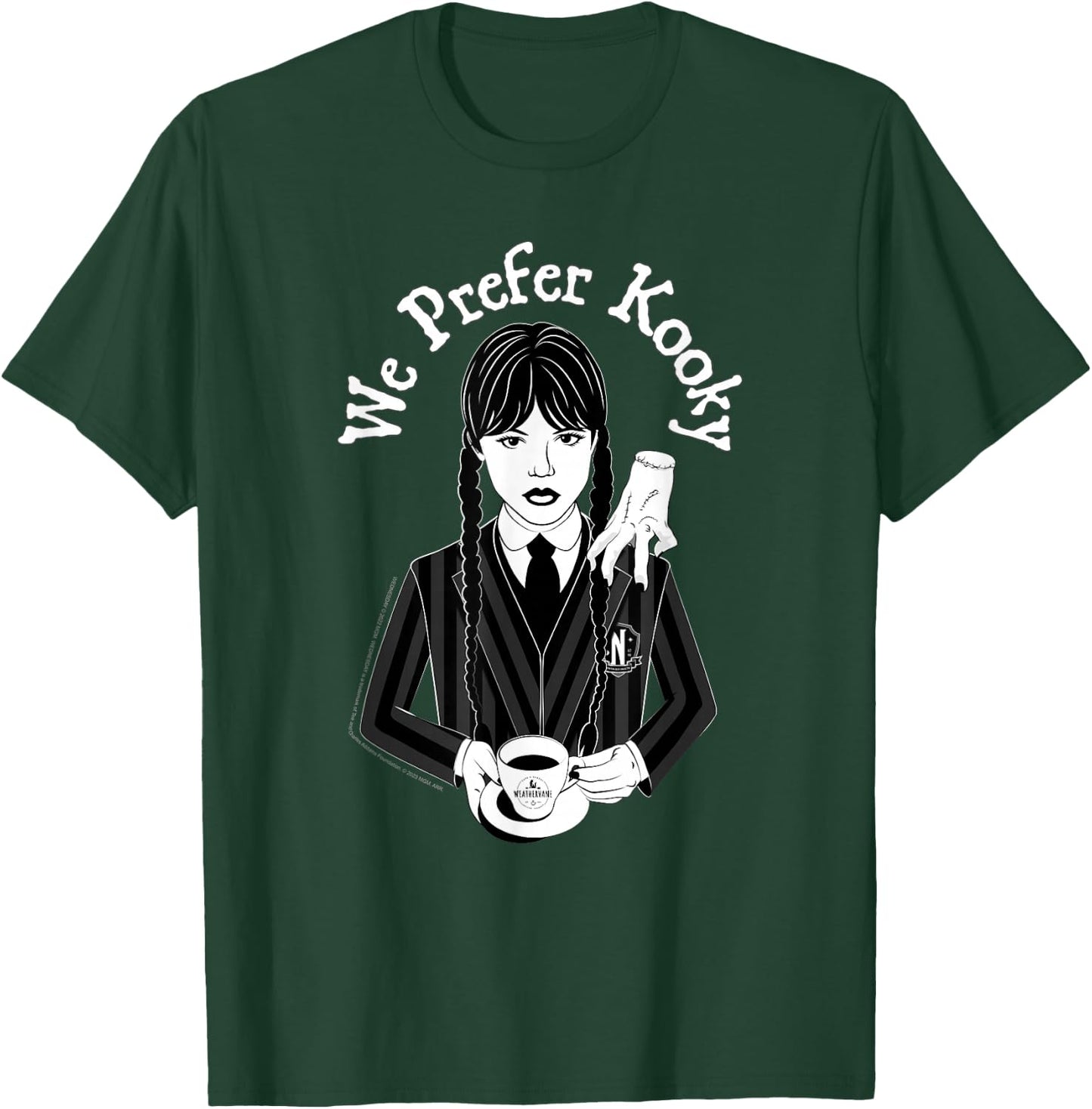 Wednesday & Thing We Prefer Kooky Black & White Portrait T-Shirt - T-Shirt | Forest