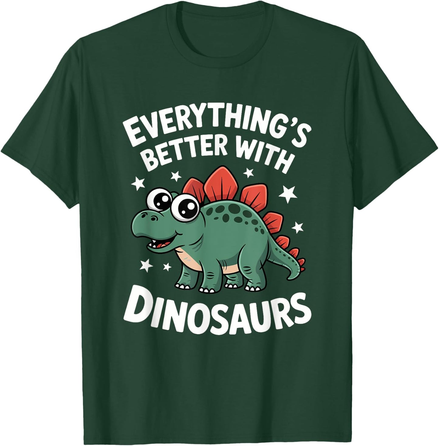 Cute Stegosaurus Lover Adults or Kids Boys Girls Dinosaur T-Shirt - T-Shirt | Forest
