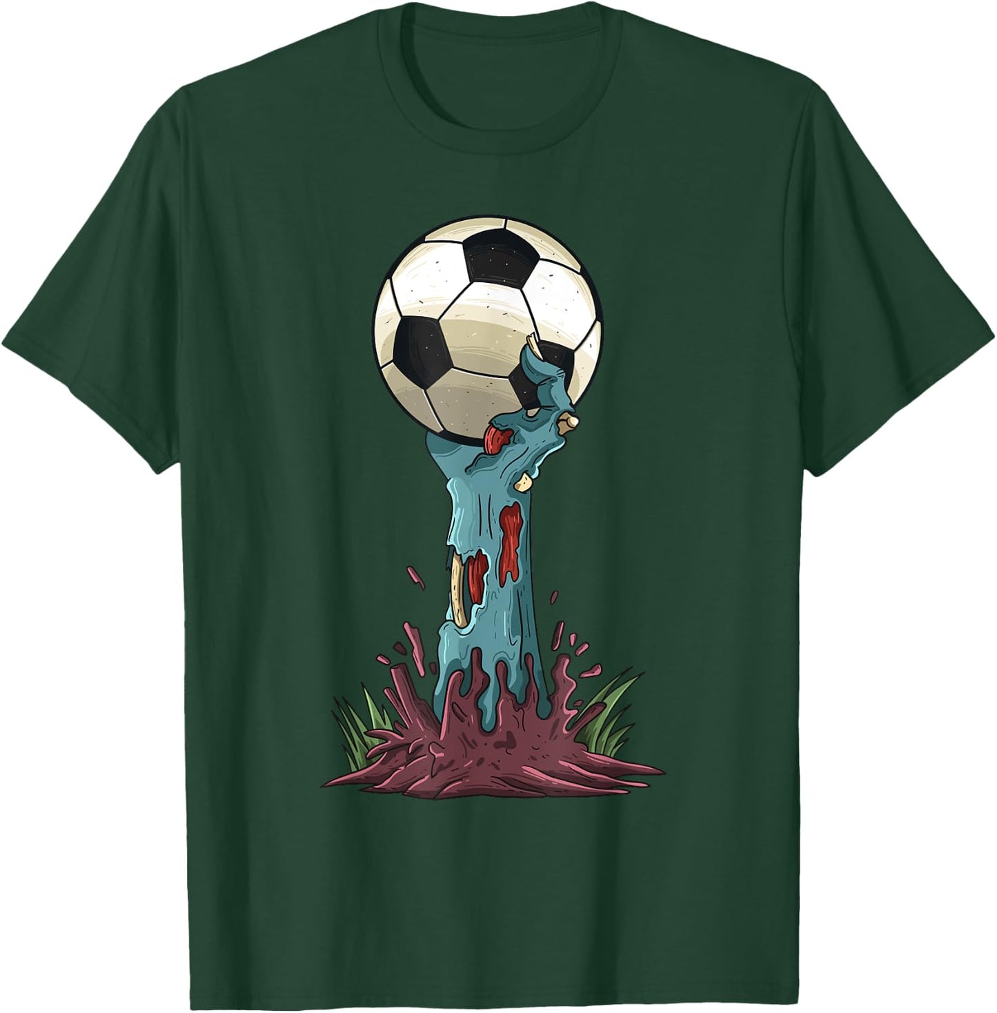 Zombie Hands Soccer Funny Horror Scary Halloween Costume T-Shirt - T-Shirt | Forest