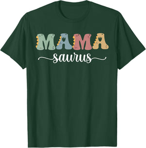 Mama Saurus Mother's Day Family Matching mom dinosaur Mama T-Shirt - T-Shirt | Forest