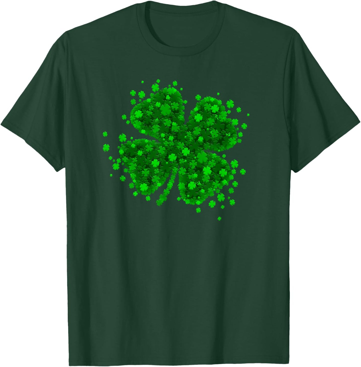 Four Leaf Clover for St. Patrick's Day , Black, S T-Shirt - T-Shirt | Forest