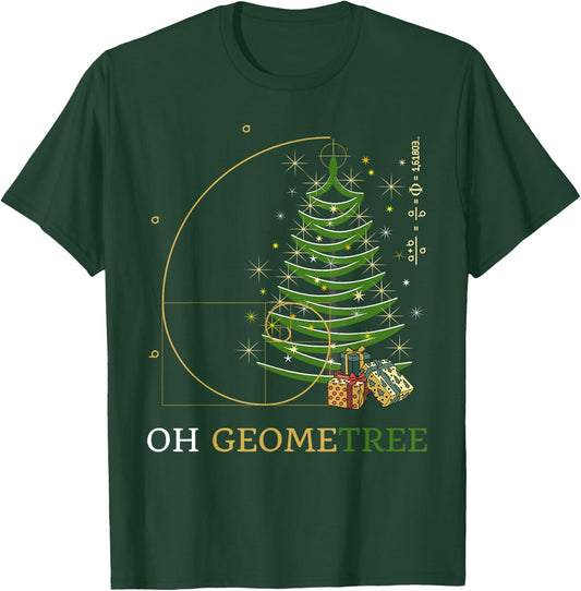 Oh Geometree. Geometree funny math Fibonacci Christmas Tree T-Shirt - T-Shirt | Forest