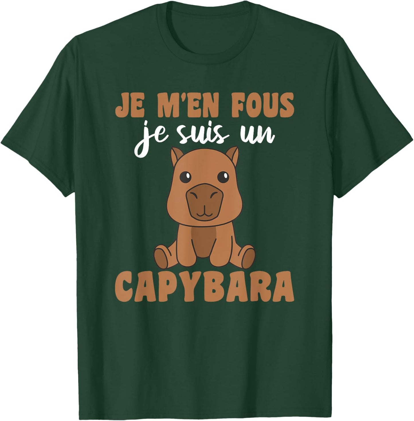 Je M'en Fous Je Suis Un Capybara - Sweet Capybara , Black, S T-Shirt - T-Shirt | Forest