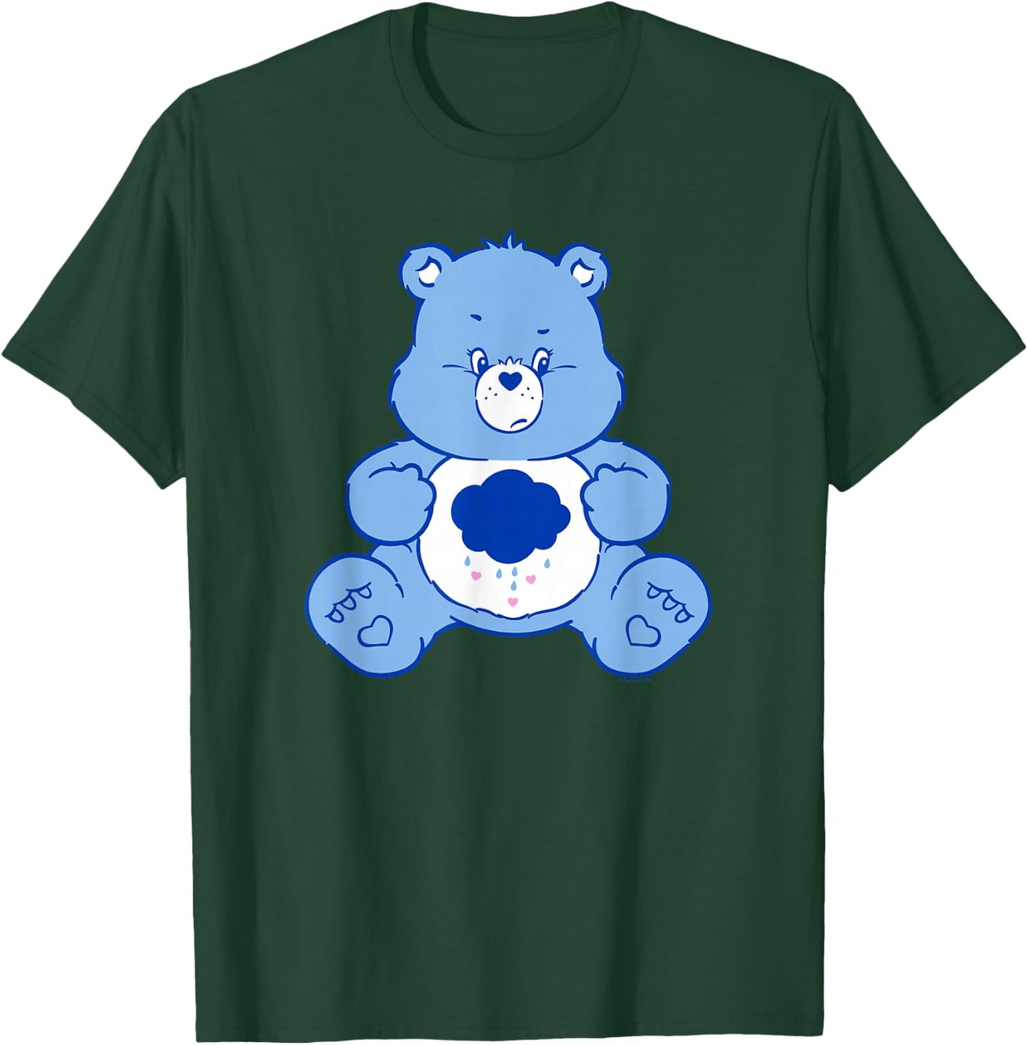 Care Bears Vintage Classic Grumpy Bear Cloudy Belly Badge , black T-Shirt - T-Shirt | Forest