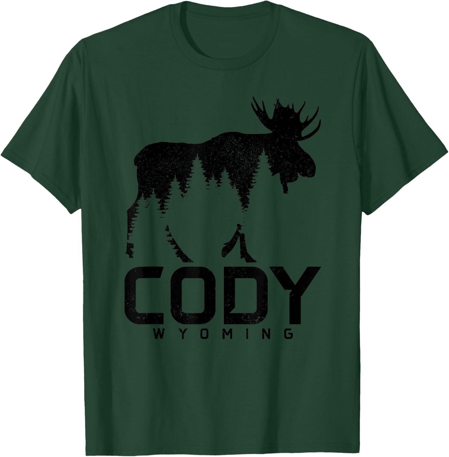 Cody Wyoming Vintage Moose Souvenir T-Shirt - T-Shirt | Forest