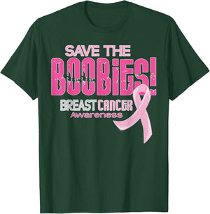 Save the boobies breast cancer awareness T-Shirt - T-Shirt | Forest
