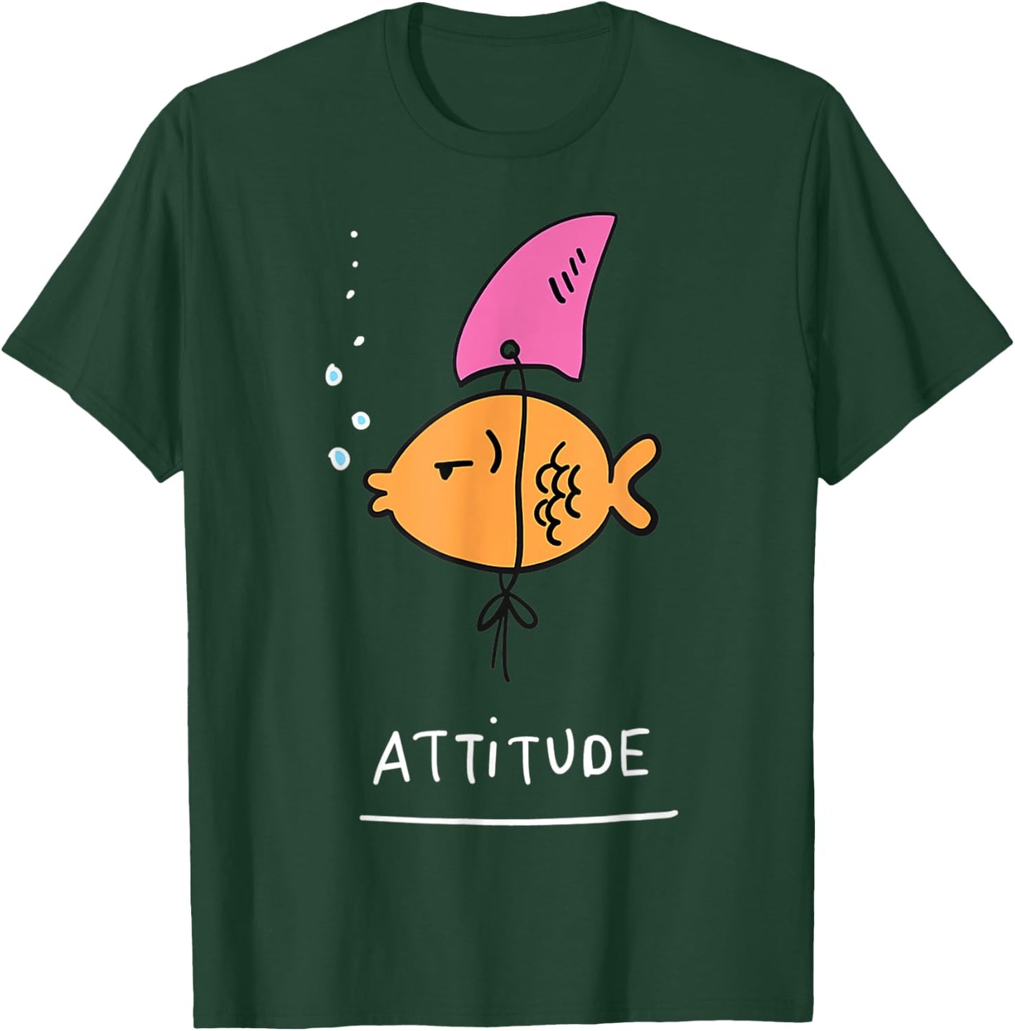Fish With Attitude - Funny Sassy Sarcastic Cute Shark Fin T-Shirt - T-Shirt | Forest