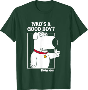 Family Guy Brian Griffin Who's A Good Boy? , Black, S T-Shirt - T-Shirt | Forest