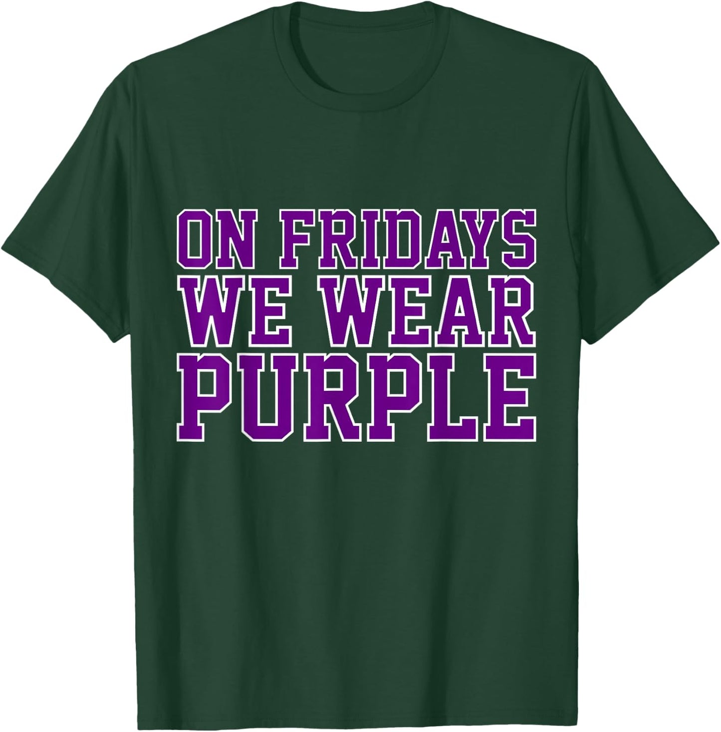 On Fridays We Wear Purple High School Football Team Pride T-Shirt - T-Shirt | Forest