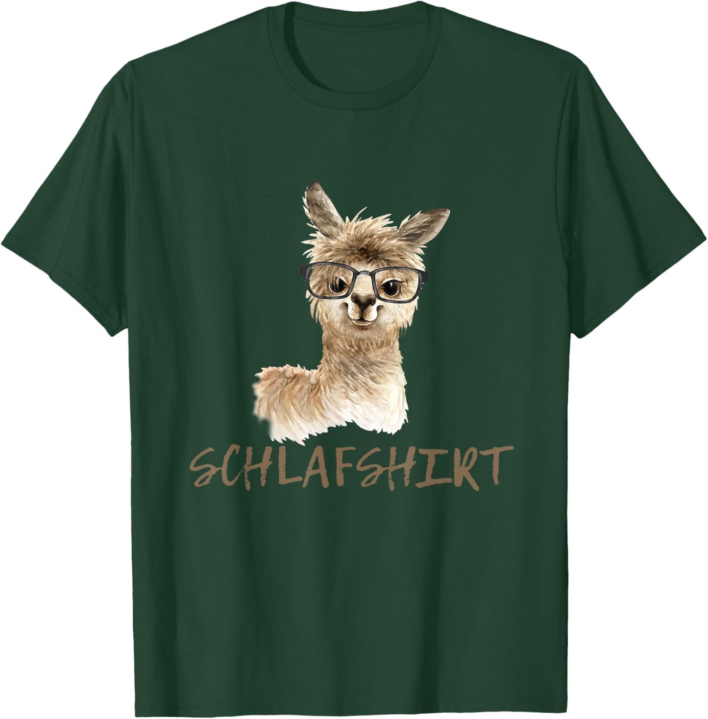 Llama with Glasses Sleep Shirt Funny Saying Alpaca Gift T-Shirt - T-Shirt | Forest