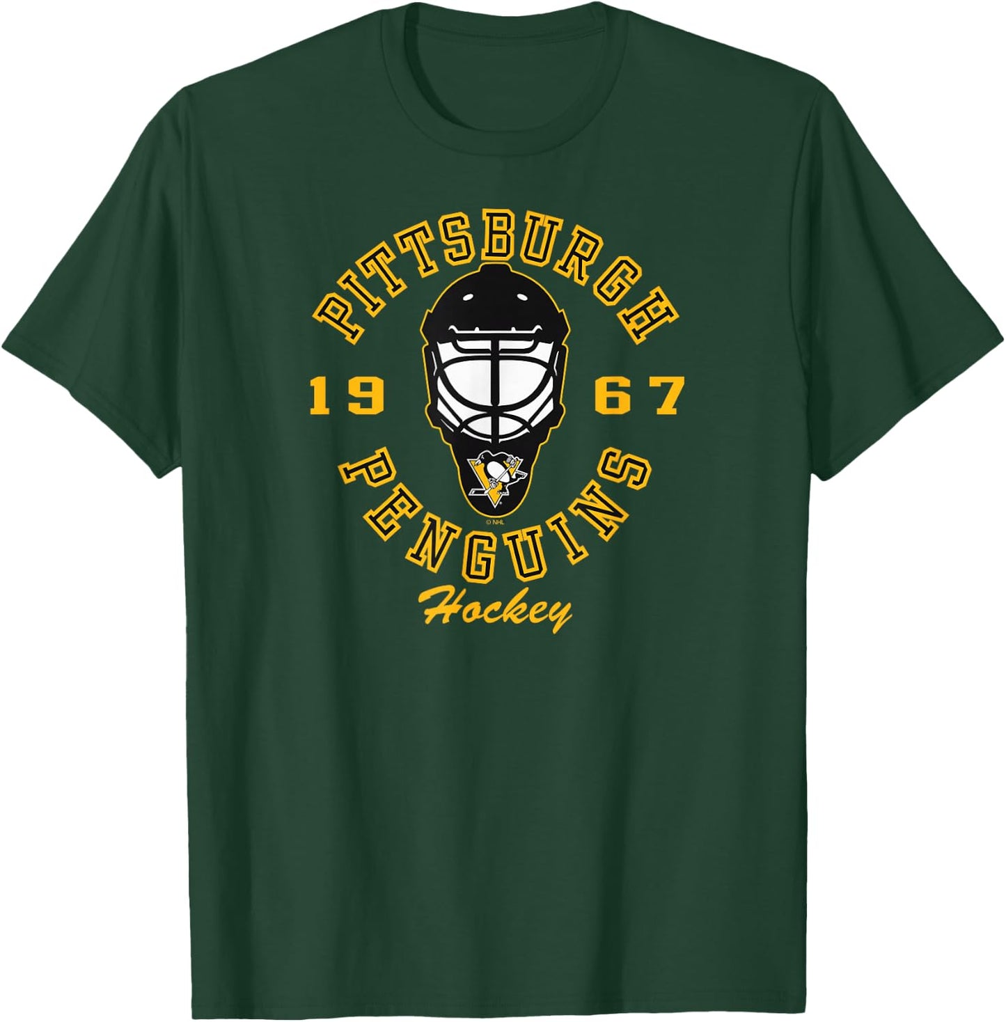 Pittsburgh Penguins Hockey Mask Dark Heather T-Shirt - T-Shirt | Forest