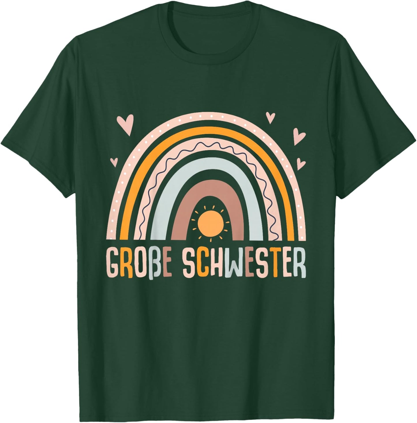 Children's Big Sister Rainbow , black T-Shirt - T-Shirt | Forest