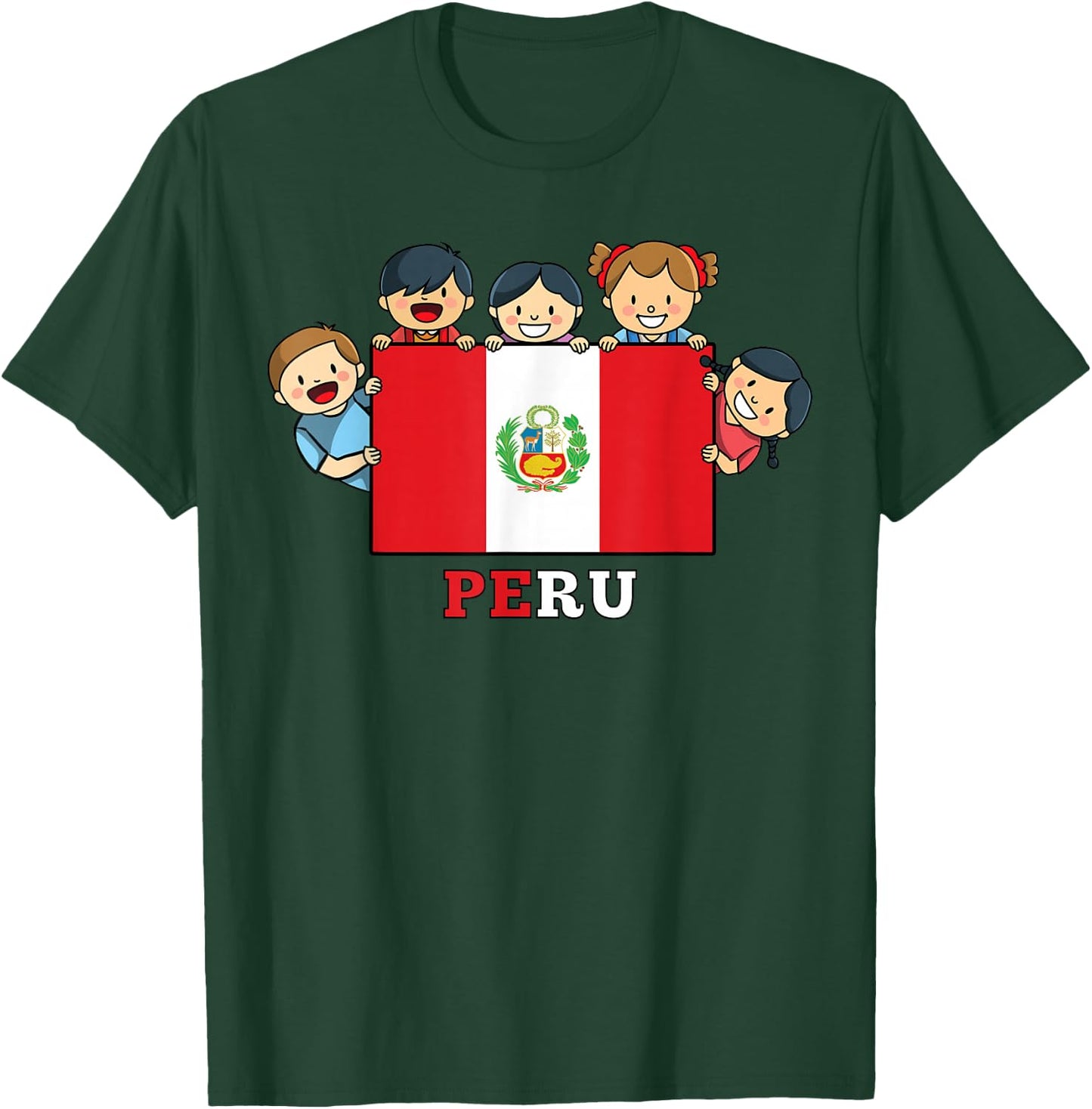 Kids Peru Flag Hispanic Heritage Month Peruvian T-Shirt - T-Shirt | Forest