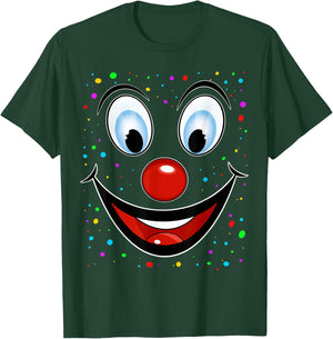 Carnival Clown Face Fancy Dress Costume Outfit Clown , black T-Shirt - T-Shirt | Forest