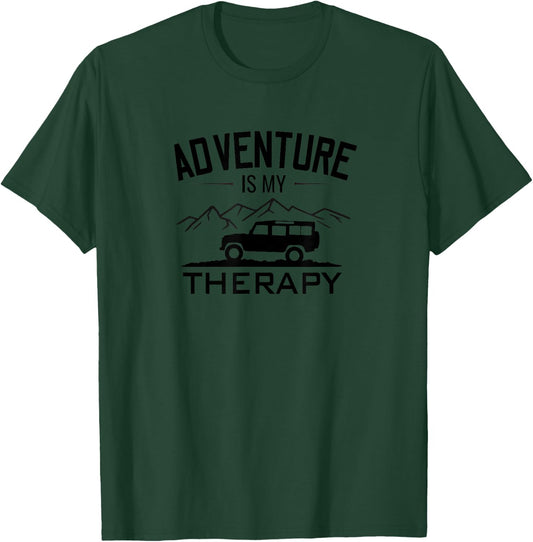 Abenteuer ist Meine Therapie Offroad 4x4 Defender 110 T-Shirt - T-Shirt | Forest