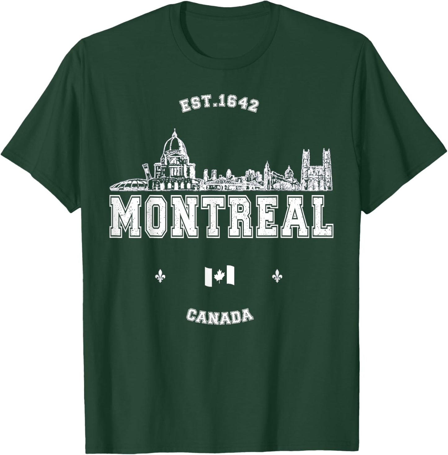 Montreal Skyline Canada Travel , Red, S T-Shirt - T-Shirt | Forest