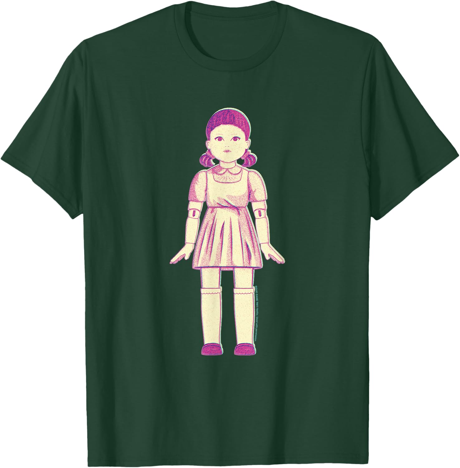 Squid Game Doll Sketch Light Red Light Green , Blue, S T-Shirt - T-Shirt | Forest