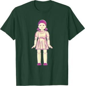 Squid Game Doll Sketch Light Red Light Green , Blue, S T-Shirt - T-Shirt | Forest