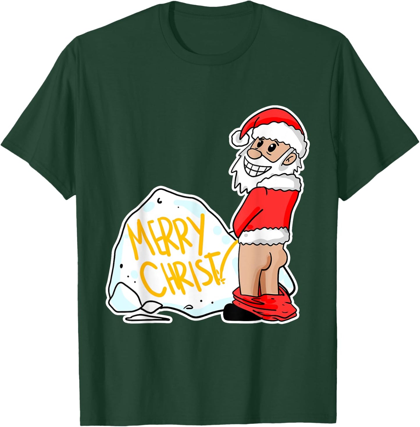 Funny pee Santa illustration T-Shirt - T-Shirt | Forest