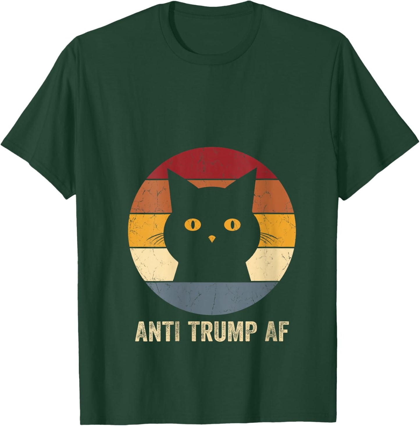 Anti Trump AF Retro Funny Anti Trump Cat V-Neck T-Shirt - T-Shirt | Forest