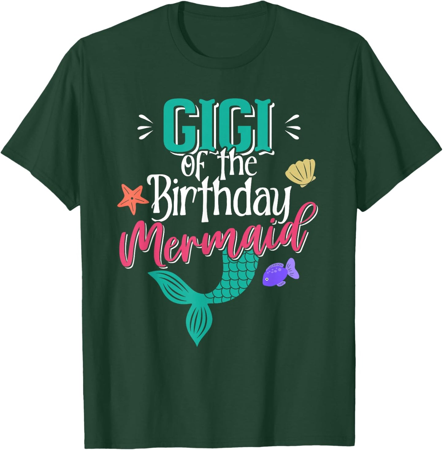 Gigi Of The Birthday Mermaid Matching Family T-Shirt - T-Shirt | Forest